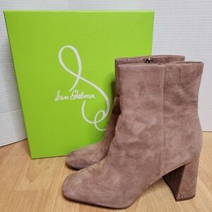 Sam Edelman 10W Suede Leather Codie Square Toe Bootie Nude Beige